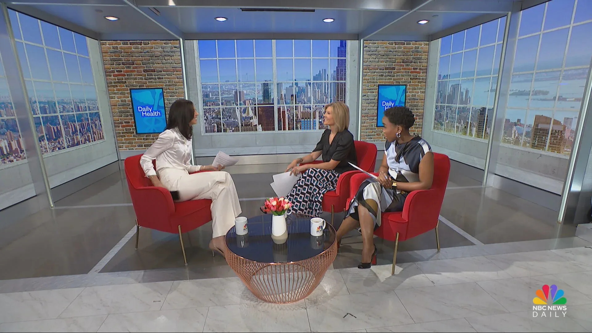 NBC News Daily segment with virtual windows